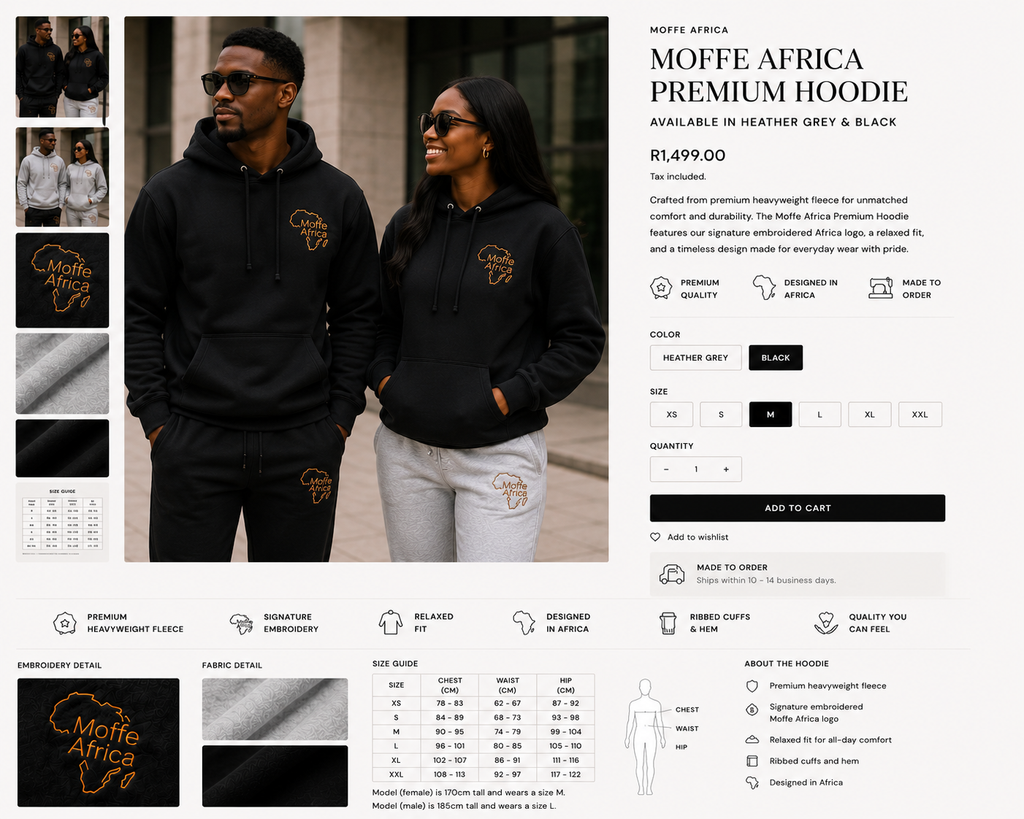 Moffe Africa Premium Hoodie + Jogger Set
